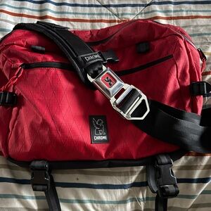 Chrome Red Messenger Bag